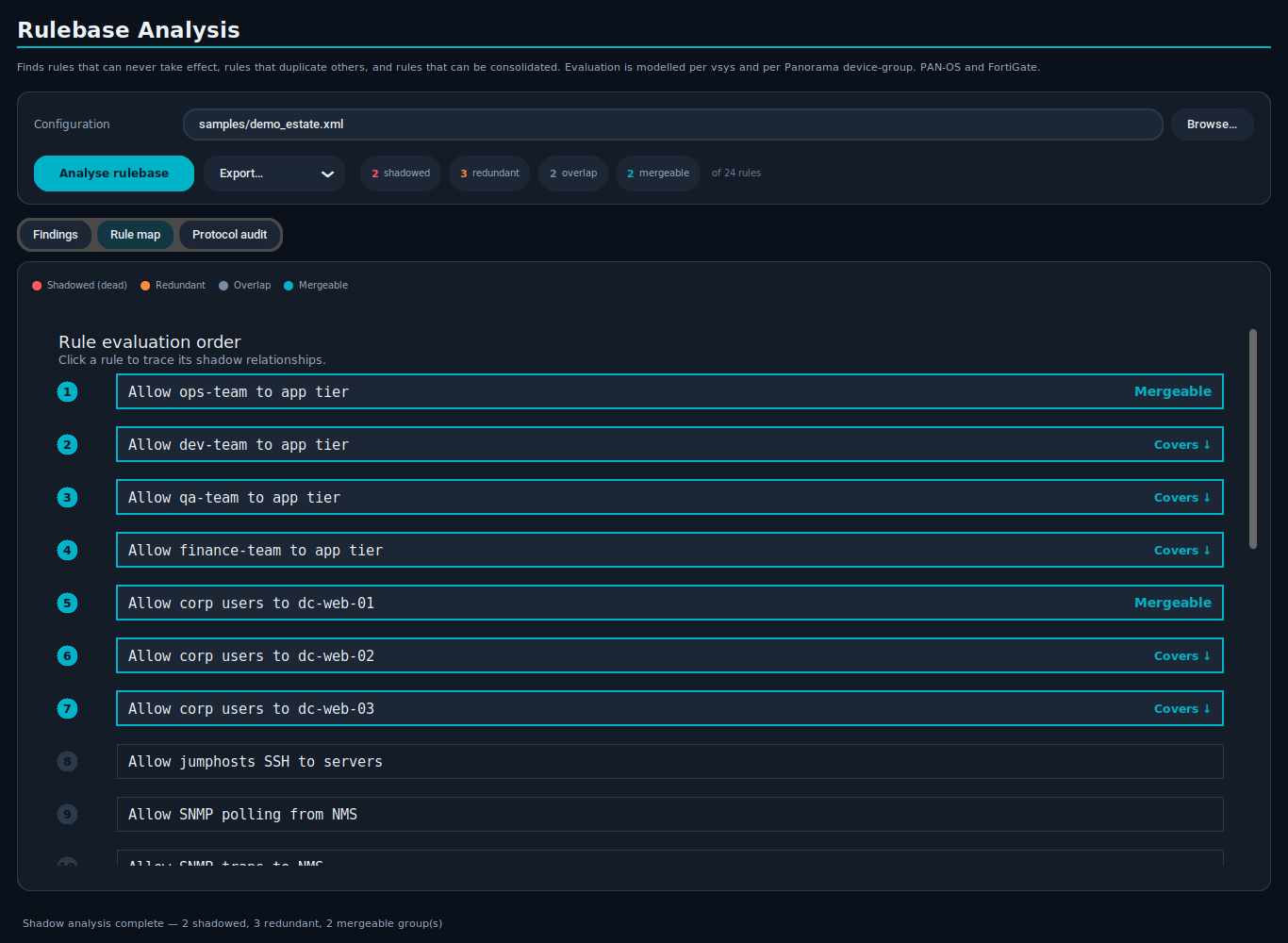 Sentry One Show why one rule is affected by another screen
