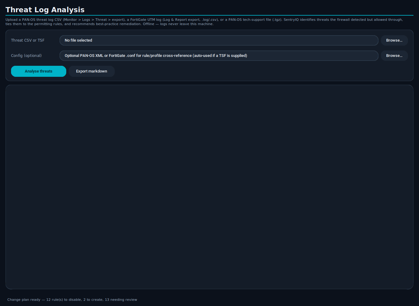 Sentry One Connect supplied log events back to policy screen